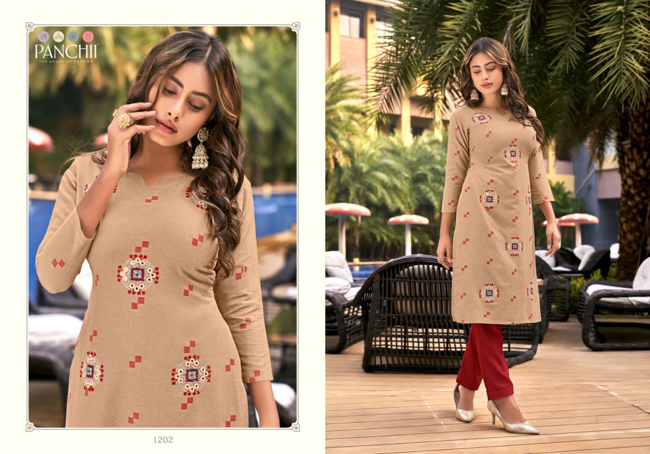 PANCHI NEW LOOK Fancy Latest Regular Wear Cotton Kurtis Collection